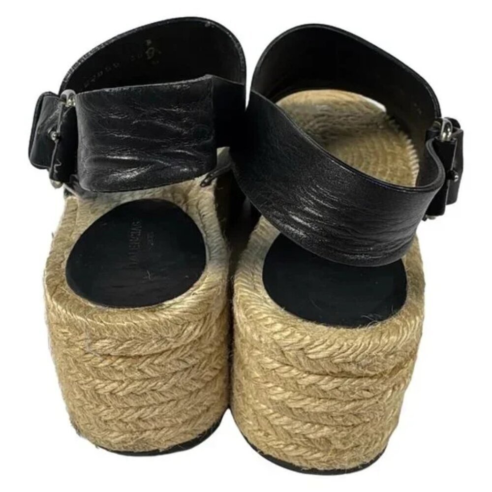 BALENCIAGA - Black Leather Chemical Fiber Women's Sandals 170-032125 - Picture 5 of 9
